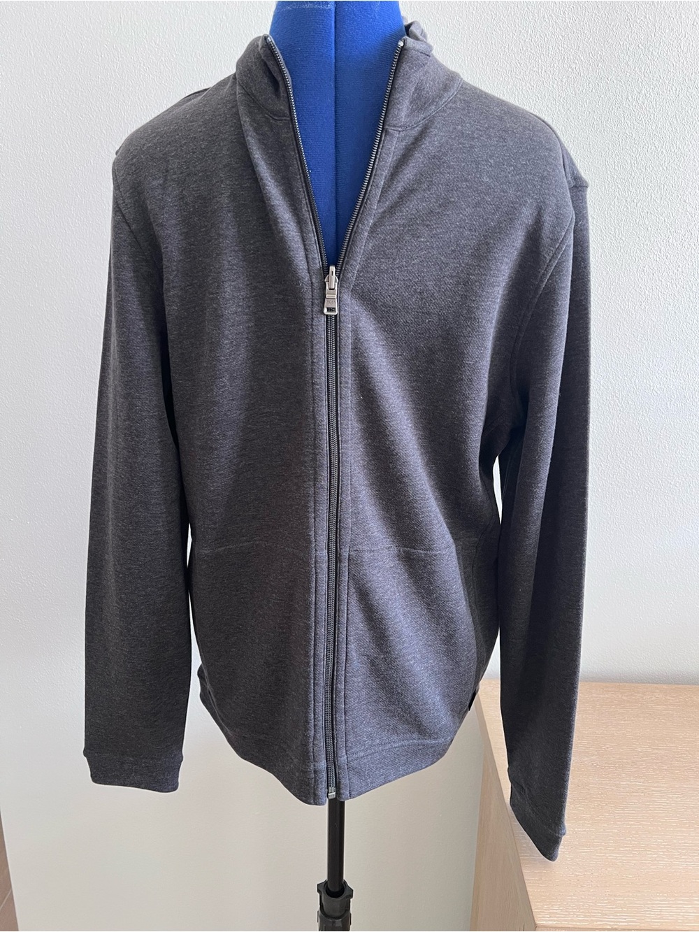 Hugo Boss Men's Full-Zip Charcoal Sweater Jacket